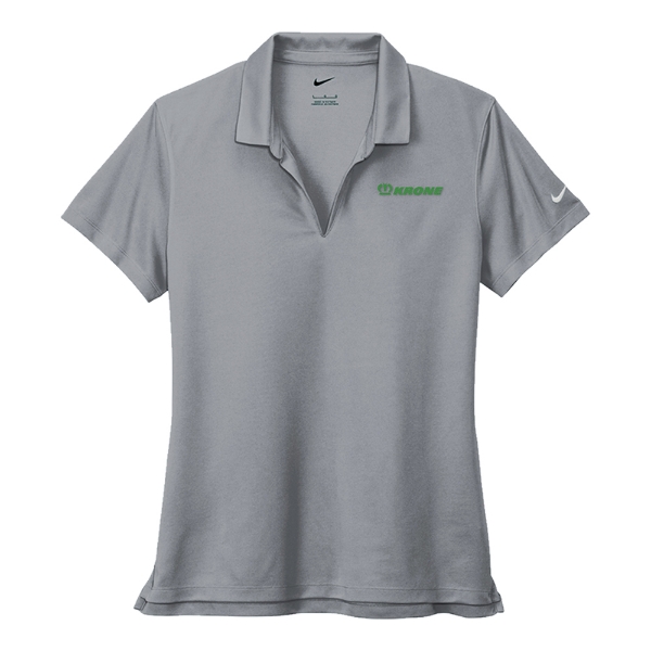 Cool Grey Ladies Nike Dri-Fit Micro Pique 2.0 Polo Product Image on white background