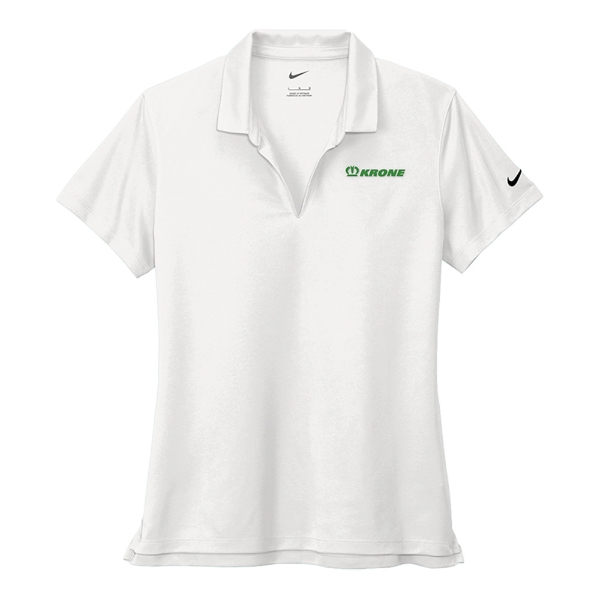 White Ladies Nike Dri-Fit Micro Pique 2.0 Polo Product Image on white background