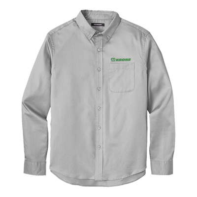 Gusty Grey Mens Port Authority LS SuperPro React Twill Shirt Product Image on white background