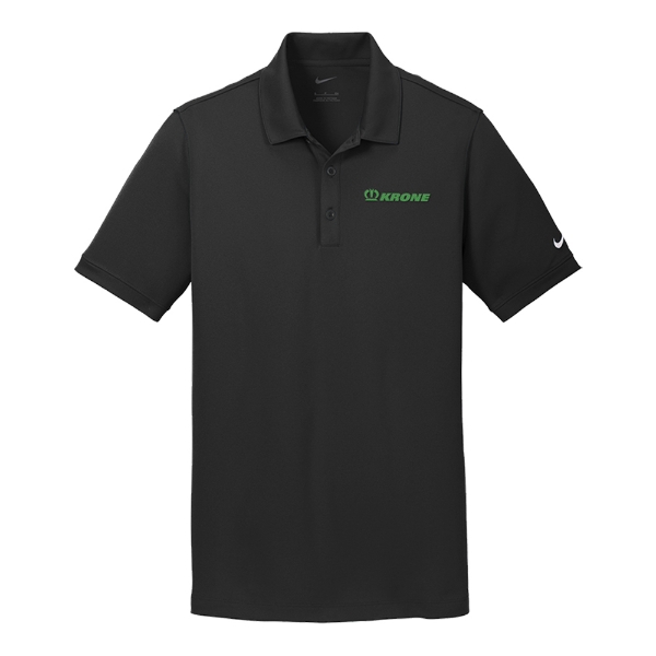 Black Mens Nike Dri-FIT Solid Icon Pique Modern Fit Polo Product Image on white background