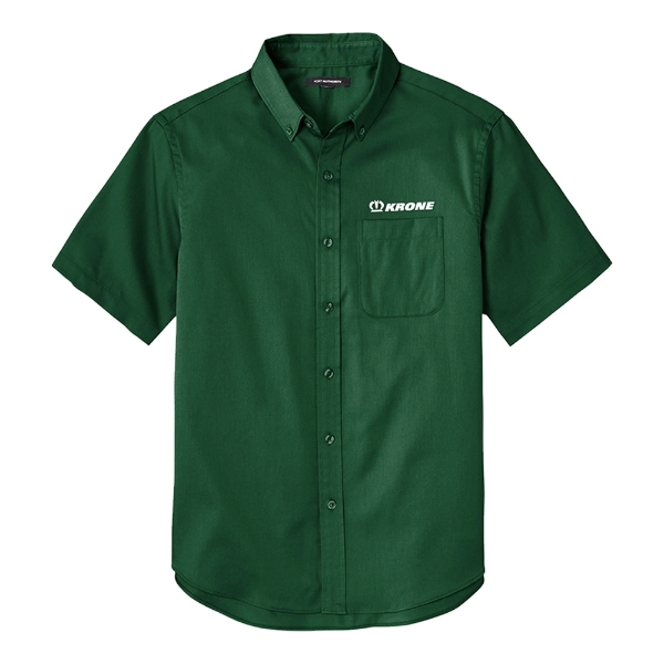 Mens Port Authority SS SuperPro Twill Shirt - Dark Green