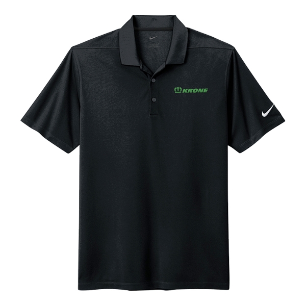 Black Mens Nike Dri-FIt Micro Pique Polo 2.0 Product Image on white background