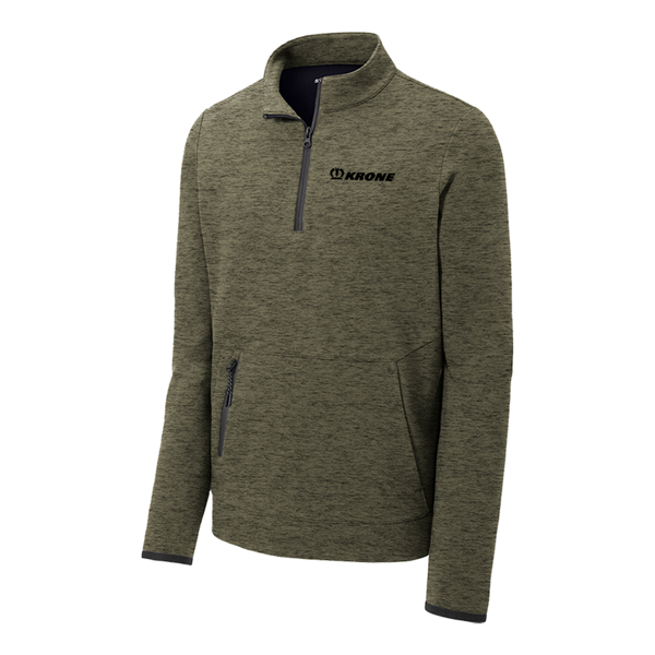 Olive Heather Mens Sport-Tek Triumph 1/4-Zip Pullover Product Image on white background