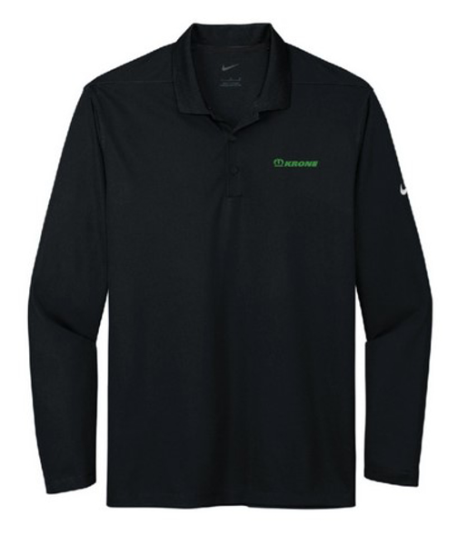Picture of Nike Dri-FIT Micro Pique 2.0 Long Sleeve Polo- Black