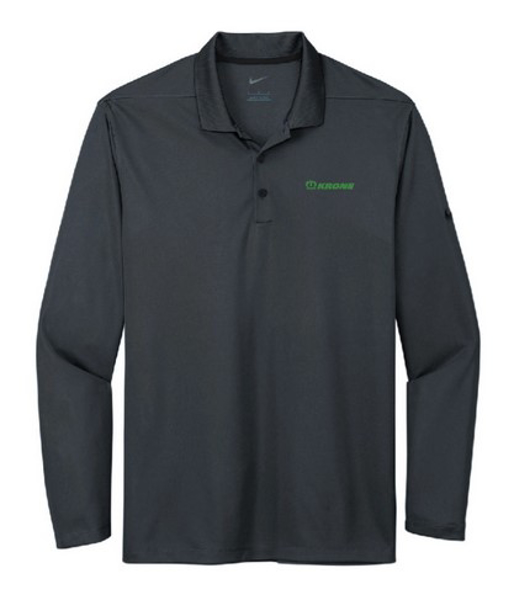 Picture of Nike Dri-FIT Micro Pique 2.0 Long Sleeve Polo- Anthracite