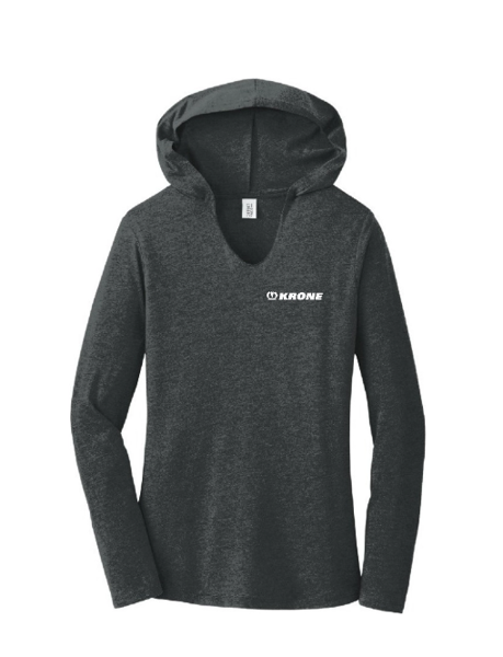 Picture of District Women's Perfect Tri Long Sleeve Hoodie - Black Frost