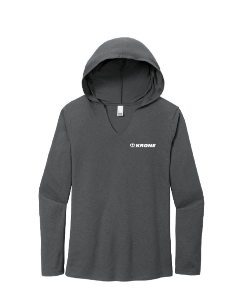 Picture of District Women's Perfect Tri Long Sleeve Hoodie - Charcoal