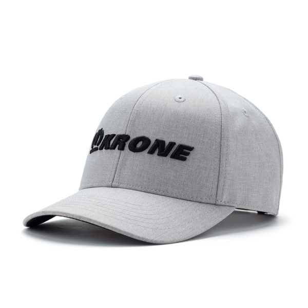 Image of a Heather Grey Hat with a Krone logo on it