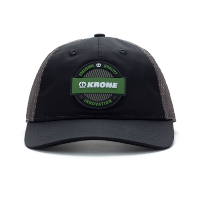 Image of a Mesh Patch Hat with a white Krone logo on it 