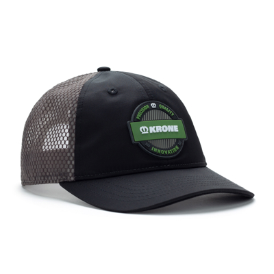 Image of a Mesh Patch Hat with a white Krone logo on it 