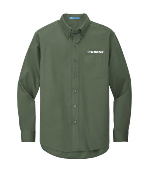 m pa button down green