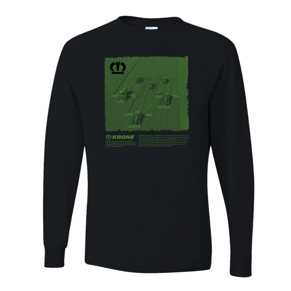 Image of the Krone 2025 Long Sleeve Tee with the Krone graphic design on the front