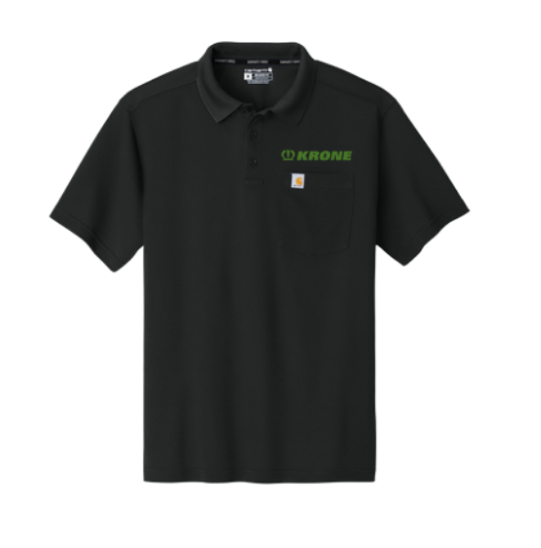 black carhartt polo with krone logo