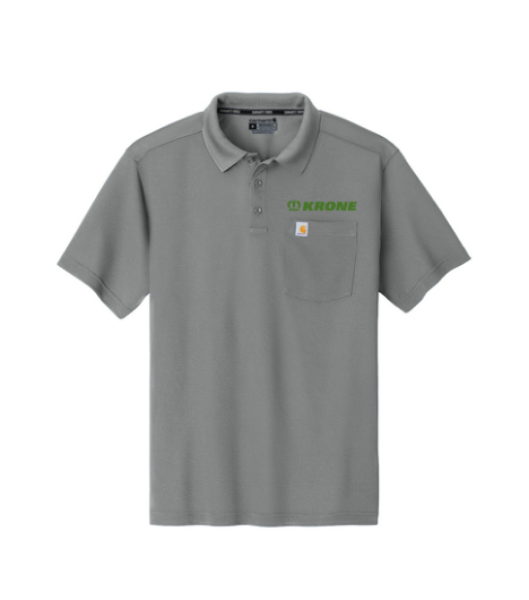 asphalt grey carhartt polo with krone logo