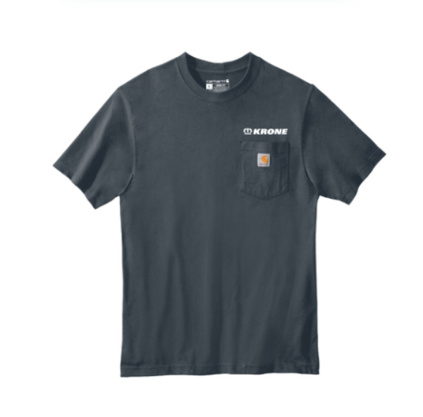 grey blue carhartt pocket tee with krone logo