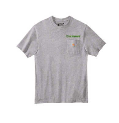 heather grey carhartt pocket tee with krone logo