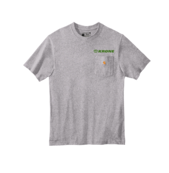 heather grey carhartt pocket tee with krone logo