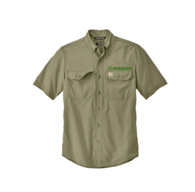 olive pocket button shirt with krone logo