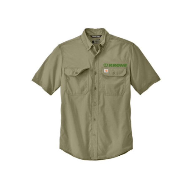 olive pocket button shirt with krone logo