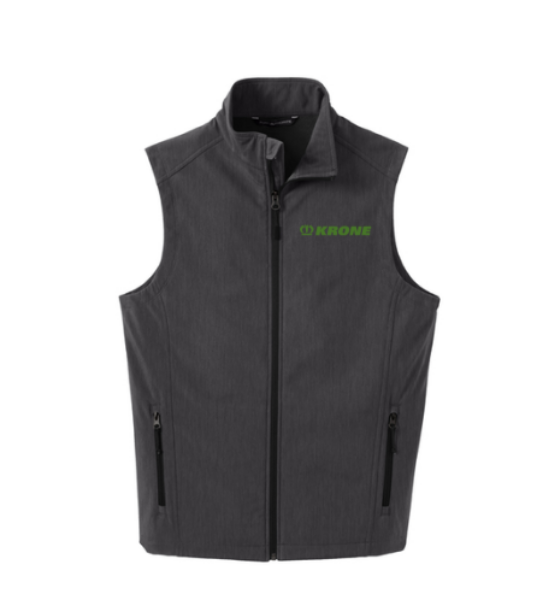 charcoal heather vest with krone logo