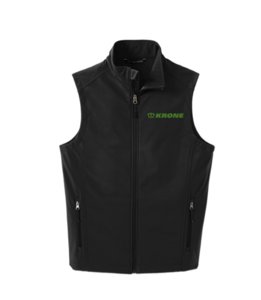 black vest with krone logo