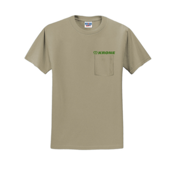 khaki pocket tee with krone logo