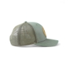 Krone Richardson Olive Cap side profile with olive front panels and leather logo patch