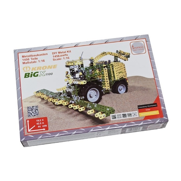 Metal construction kit box showing BiG X 1100 model on light background