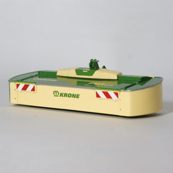 1:32 scale front mower attachment model in green and cream on white background