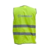 High‑visibility yellow safety vest with reflective stripes shown from back view