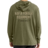 Hay & Forage LS Hooded Tee in military green with KRONE North America Hay & Forage Equipment Since 1973 graphic, back view